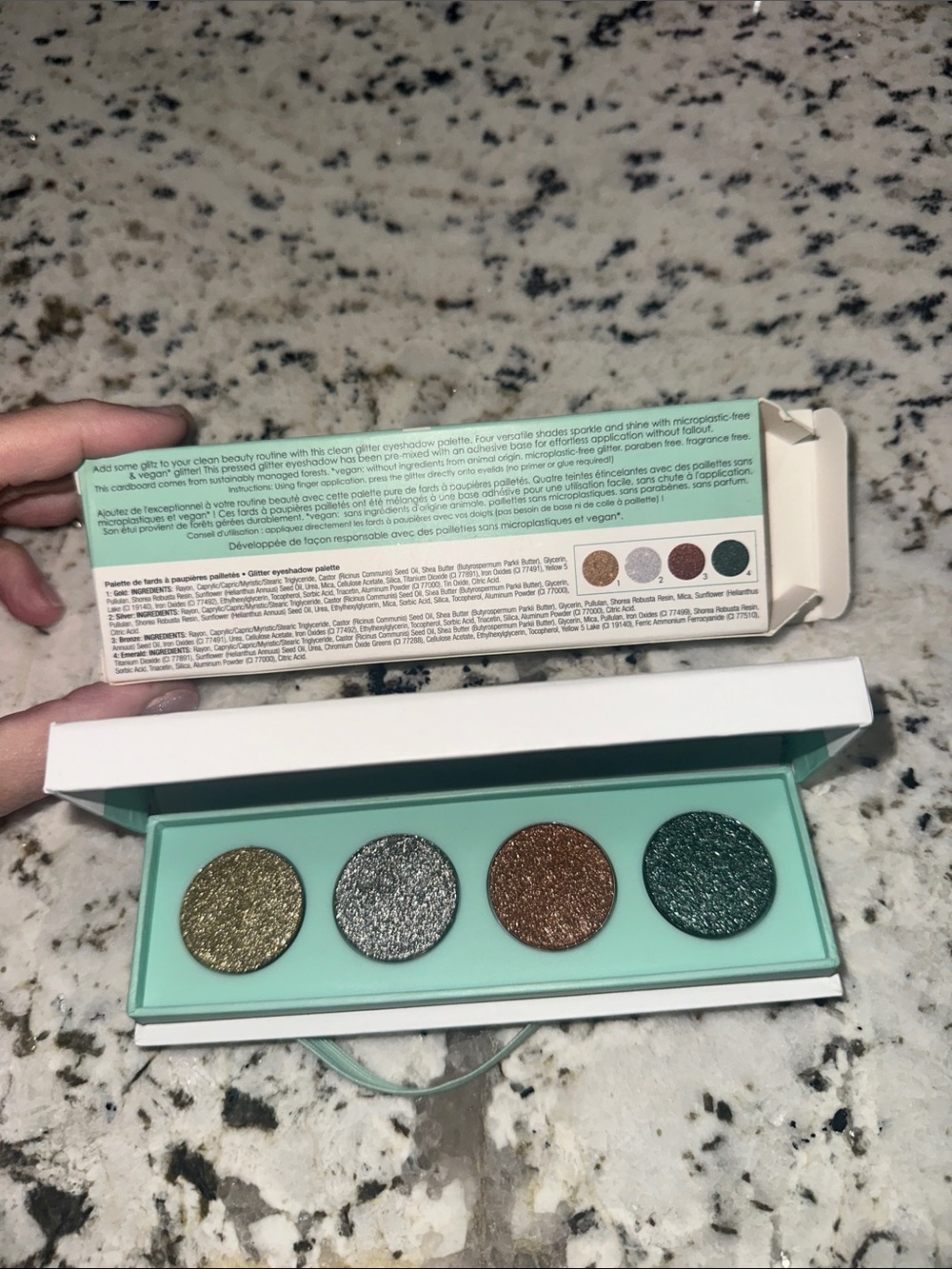 Sephora Shimmer Eyeshadow Quad — Gold, Silver, Bronze, Teal